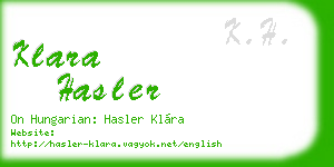 klara hasler business card